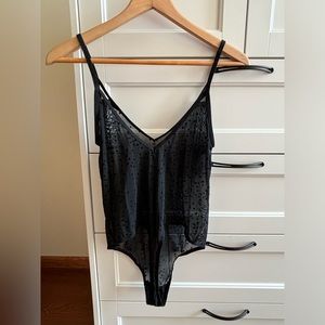 Colsie Sheer Black Bodysuit With Stars